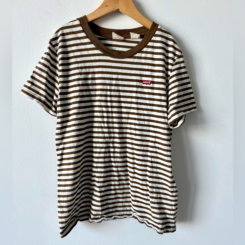 Levi’s Brown and Off-White Perfect Tee Women’s Small